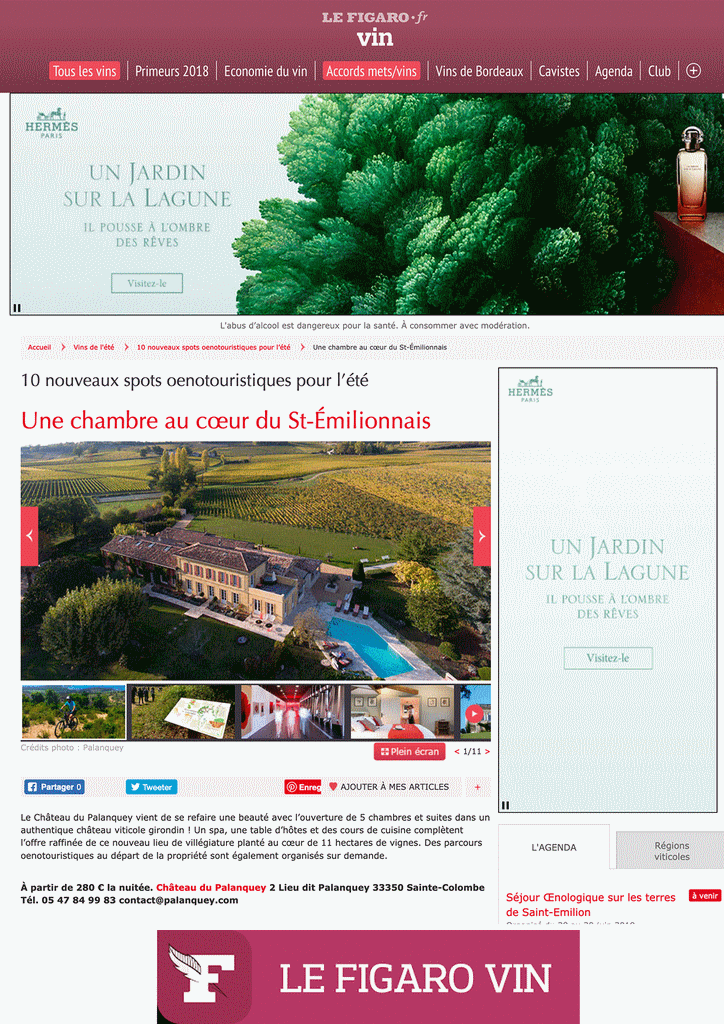 Figaro Vin — Article consacré au Palanquey — juin 2018