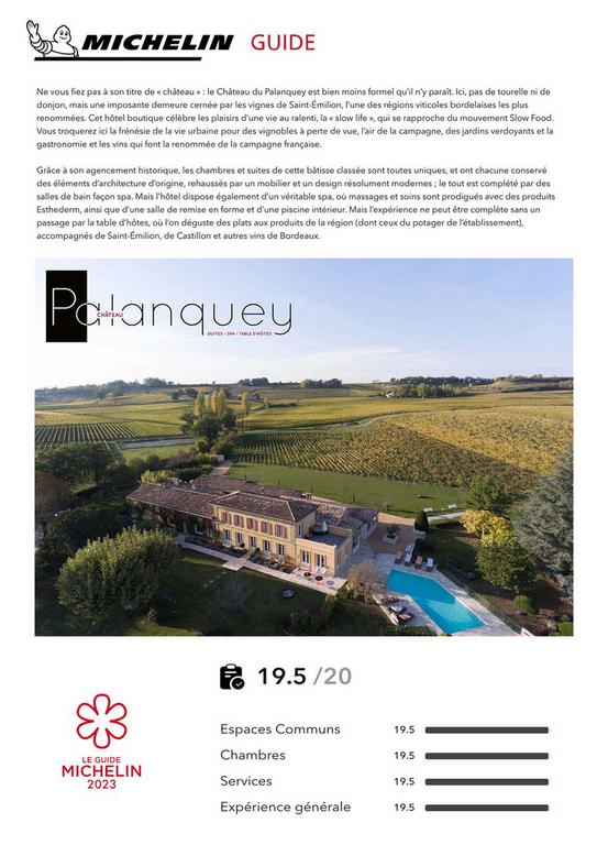 Article de presse Château du Palanquey & SPA FIGARO MAGAZINE Spécial Chambres d'hotes 2020