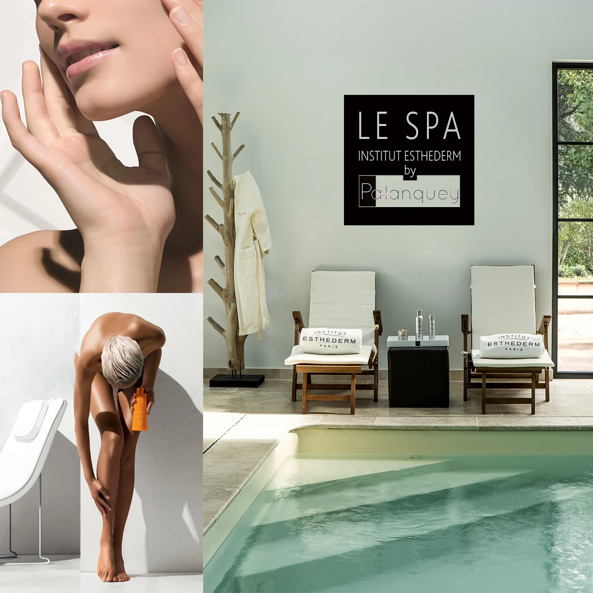 Le Spa Institut Esthederm du Château du Palanquey : soins du visage et du corps et piscine intérieure